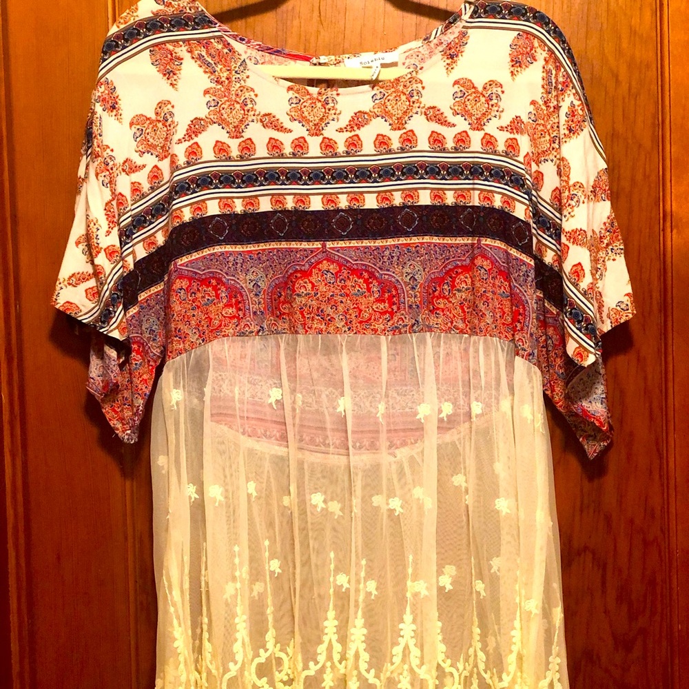 Women’s top- bottom half sheer